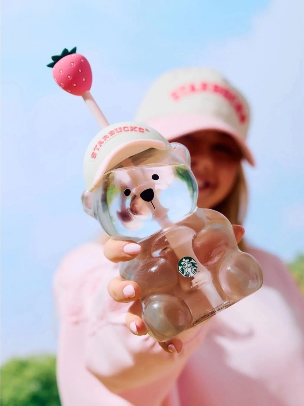 Starbucks Pink Bearista Glass Cup